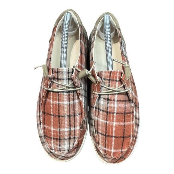 True Craft Plaid‎ Corduroy Slip On Comfortable Shoes Women Size 7.5 - Picture 7 of 11